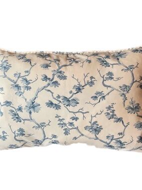 Blue Floral Branch Decorative Pillow
